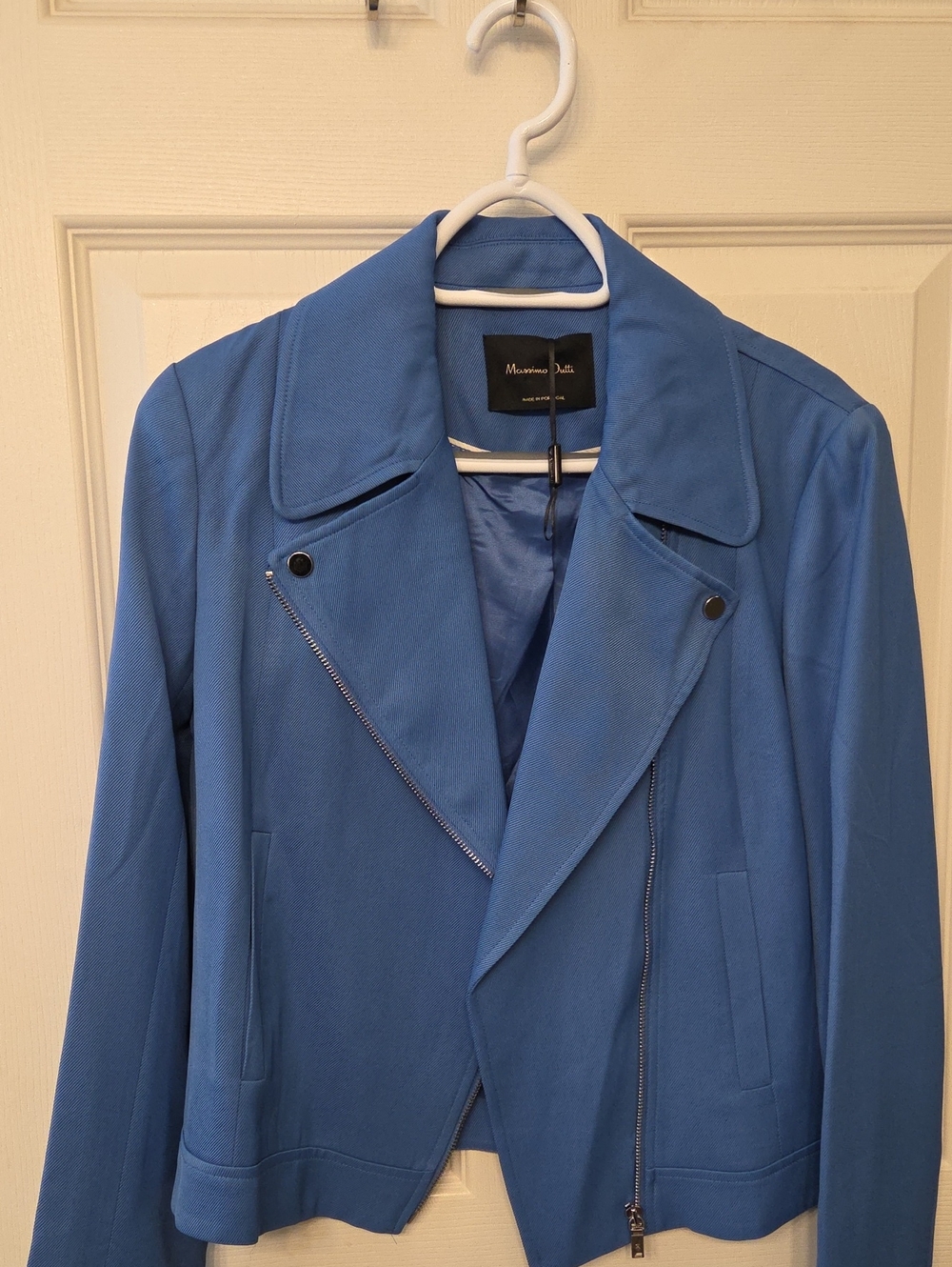 Massimo Dutti Beautiful Mod Blue Viscose Jacket ....Women's US 8